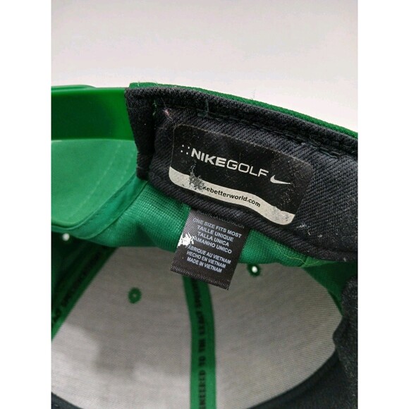 Nike Golf Hat Snapback Cap Green White Big Logo Rare Swoosh - Picture 7 of 8